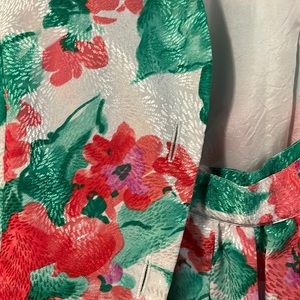 Easter suit size 10 pink and green and light purple shiny material